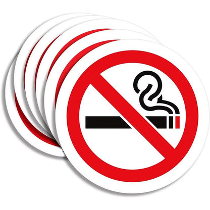 No Smoking Sign Sticker Set for Indoor and Outdoor Use