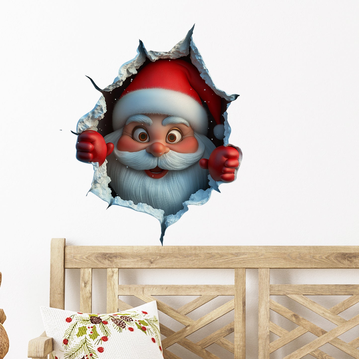 Santa Claus Self-Adhesive, Christmas Home Decor Stickers, Wall Decals for Holiday Party Decorations
