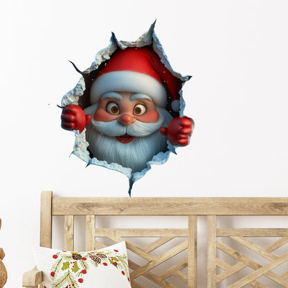 Santa Claus Self-Adhesive, Christmas Home Decor Stickers, Wall Decals for Holiday Party Decorations