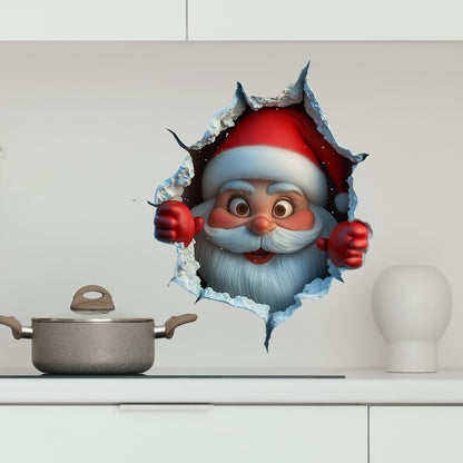 Santa Claus Self-Adhesive, Christmas Home Decor Stickers, Wall Decals for Holiday Party Decorations