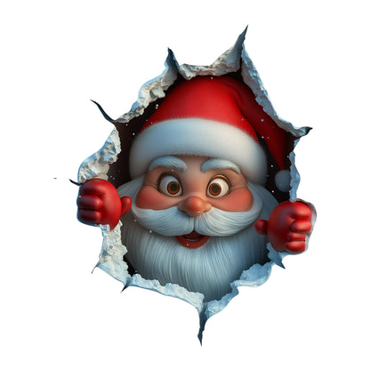 Santa Claus Self-Adhesive, Christmas Home Decor Stickers, Wall Decals for Holiday Party Decorations