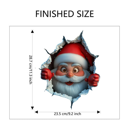 Santa Claus Self-Adhesive, Christmas Home Decor Stickers, Wall Decals for Holiday Party Decorations