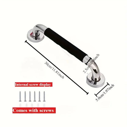 304 Stainless Steel Shower Grab Bar – NonSlip Silicone Grip Safety Handle for Elderly, Disabled, Bathroom Support