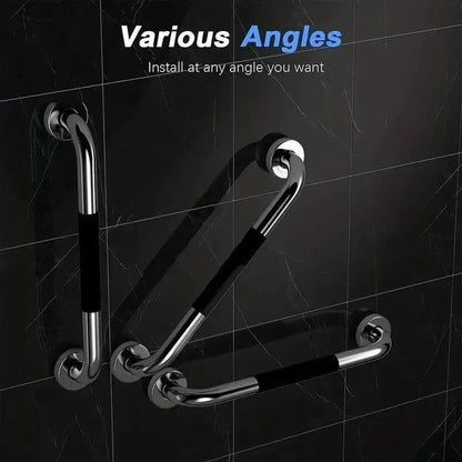 304 Stainless Steel Shower Grab Bar – NonSlip Silicone Grip Safety Handle for Elderly, Disabled, Bathroom Support