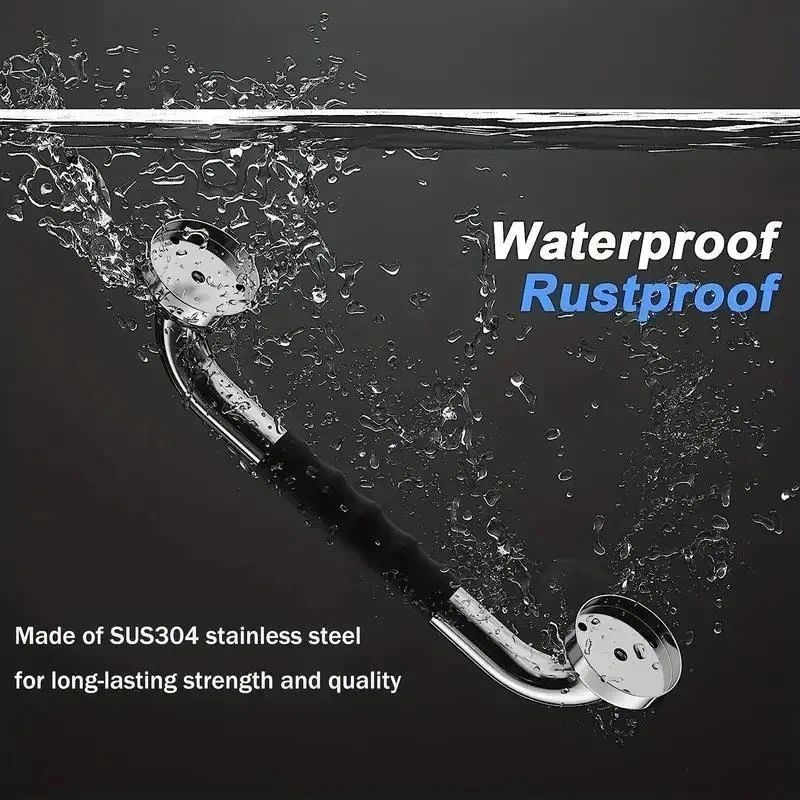 304 Stainless Steel Shower Grab Bar – NonSlip Silicone Grip Safety Handle for Elderly, Disabled, Bathroom Support
