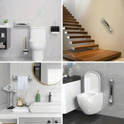 304 Stainless Steel Shower Grab Bar – NonSlip Silicone Grip Safety Handle for Elderly, Disabled, Bathroom Support