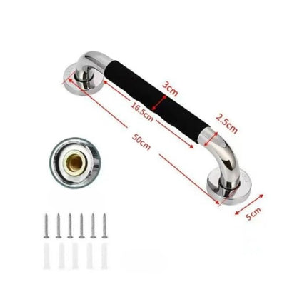 304 Stainless Steel Shower Grab Bar – NonSlip Silicone Grip Safety Handle for Elderly, Disabled, Bathroom Support