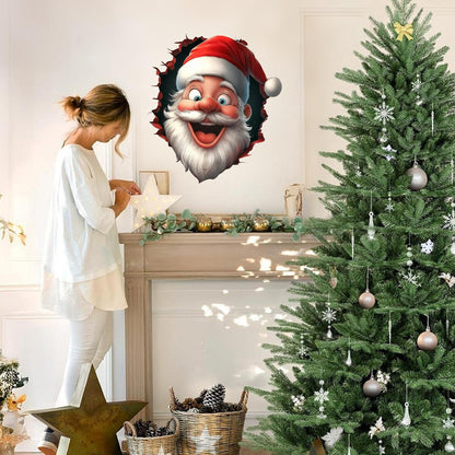Holiday Home Decor Stickers for Home, Effect Peel and Stick Funny Christmas, Cartoon Decals Winter