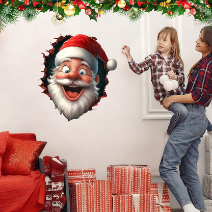 Holiday Home Decor Stickers for Home, Effect Peel and Stick Funny Christmas, Cartoon Decals Winter