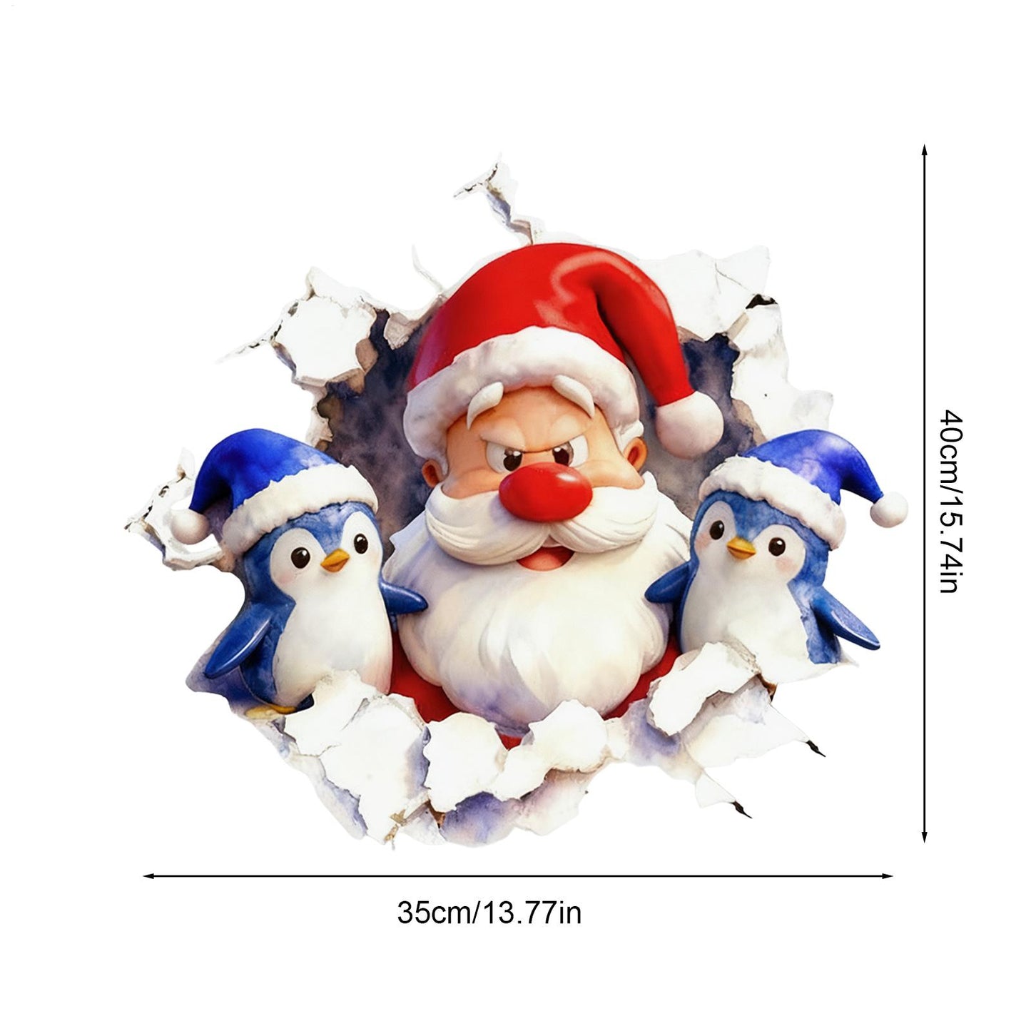 Holiday Home Decor Stickers for Home, Effect Peel and Stick Funny Christmas, Cartoon Decals Winter