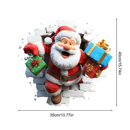 Holiday Home Decor Stickers for Home, Effect Peel and Stick Funny Christmas, Cartoon Decals Winter