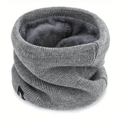 Winter Knit Scarf with Built-In Face Mask – Thick Warm Neck Gaiter for Skiing, Snowboarding, Hiking, Wind Protection