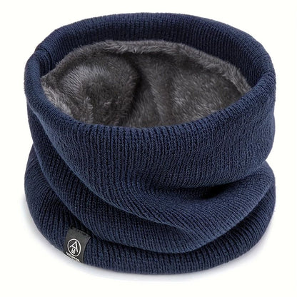 Winter Knit Scarf with Built-In Face Mask – Thick Warm Neck Gaiter for Skiing, Snowboarding, Hiking, Wind Protection