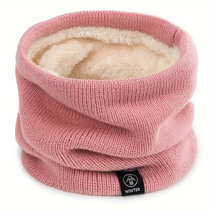 Winter Knit Scarf with Built-In Face Mask – Thick Warm Neck Gaiter for Skiing, Snowboarding, Hiking, Wind Protection