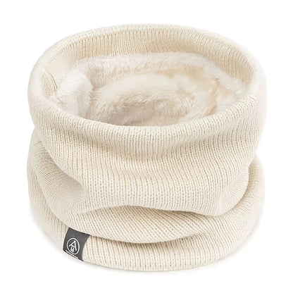 Winter Knit Scarf with Built-In Face Mask – Thick Warm Neck Gaiter for Skiing, Snowboarding, Hiking, Wind Protection