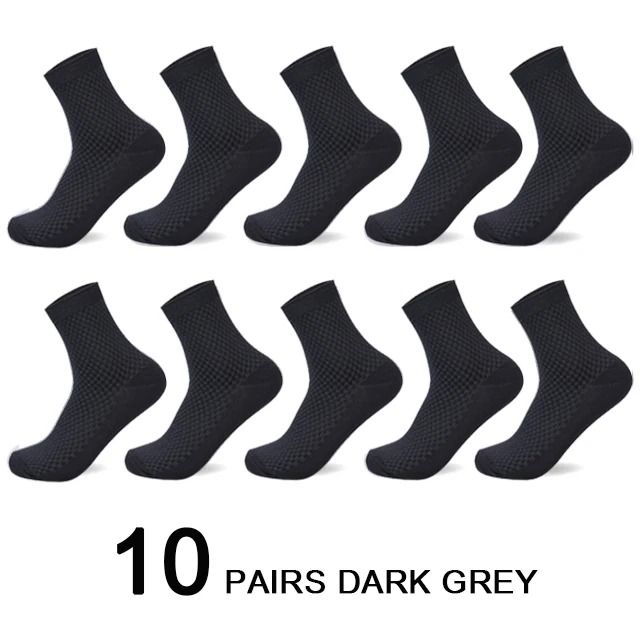 Mens Bamboo Fiber Compression Dress Socks 10 Pair Set