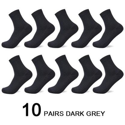 Mens Bamboo Fiber Compression Dress Socks 10 Pair Set