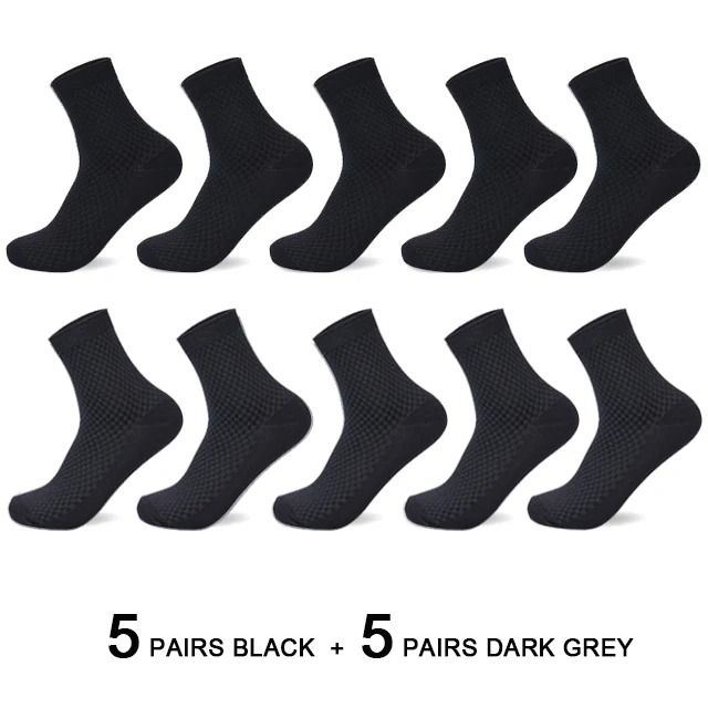 Mens Bamboo Fiber Compression Dress Socks 10 Pair Set