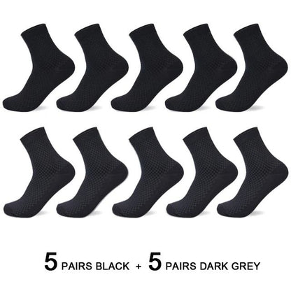 Mens Bamboo Fiber Compression Dress Socks 10 Pair Set