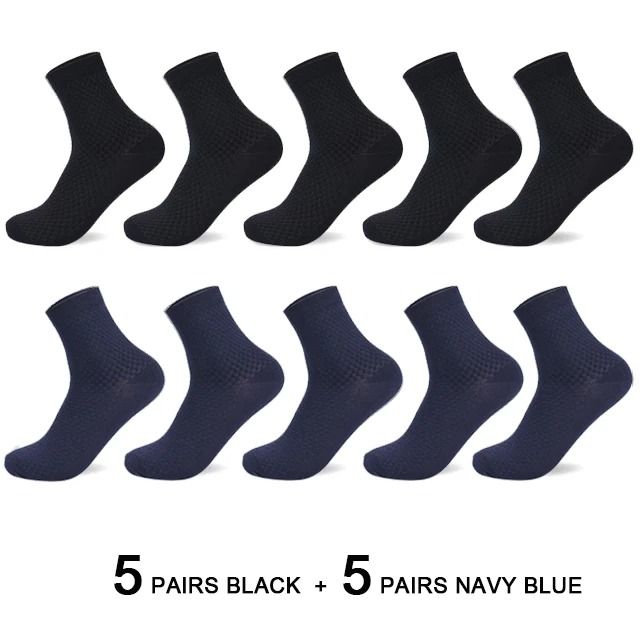 Mens Bamboo Fiber Compression Dress Socks 10 Pair Set