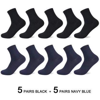 Mens Bamboo Fiber Compression Dress Socks 10 Pair Set