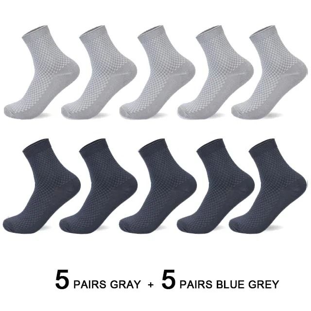 Mens Bamboo Fiber Compression Dress Socks 10 Pair Set