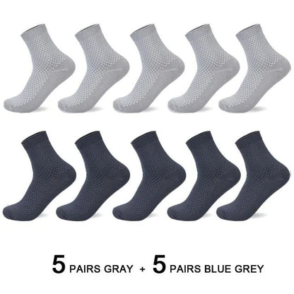 Mens Bamboo Fiber Compression Dress Socks 10 Pair Set
