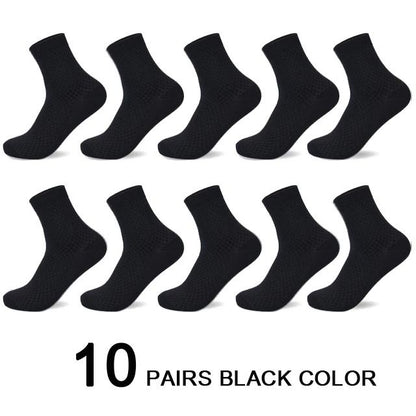 Mens Bamboo Fiber Compression Dress Socks 10 Pair Set