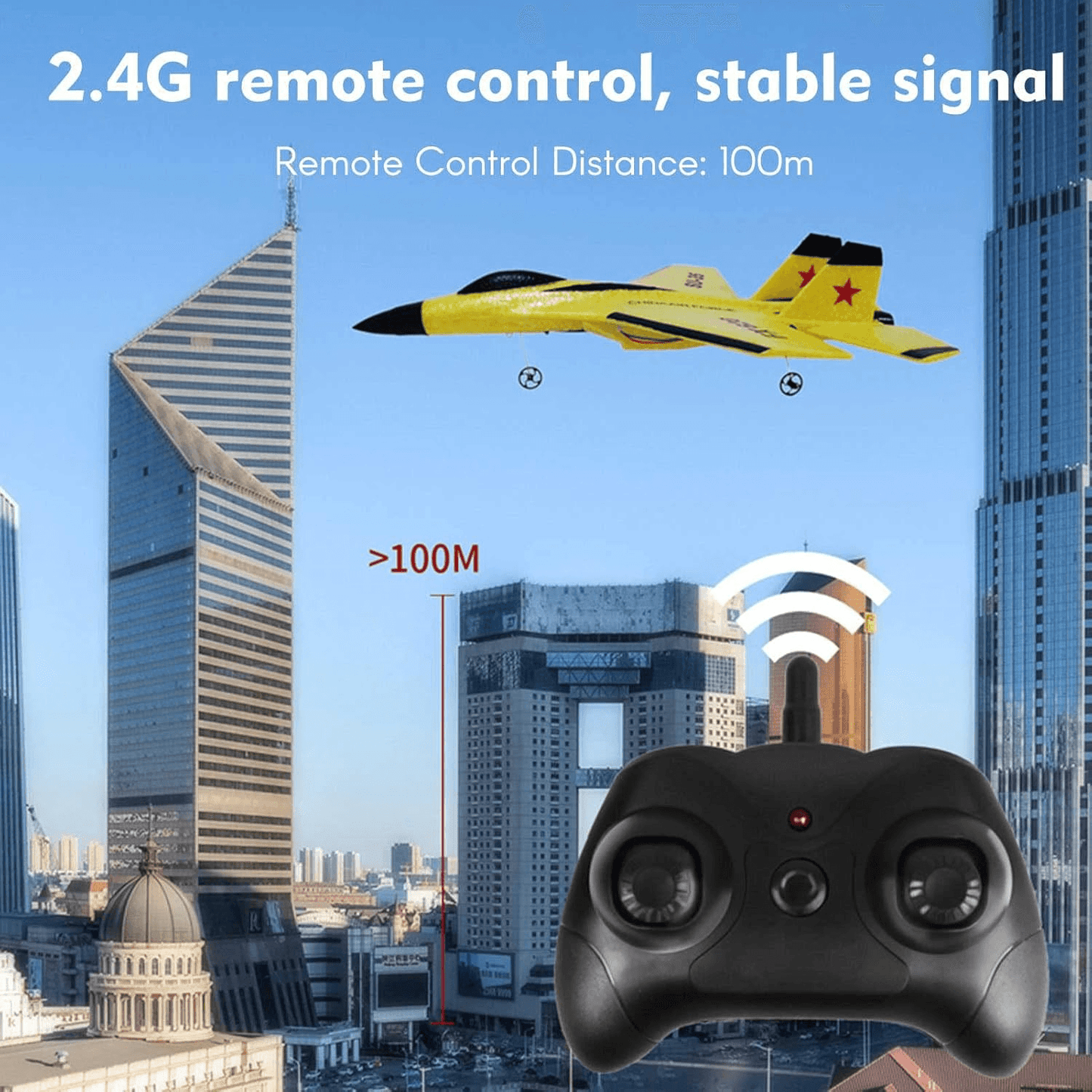 RC Plane 2.4G Remote Control Fighter Jet High Speed Flying Toy