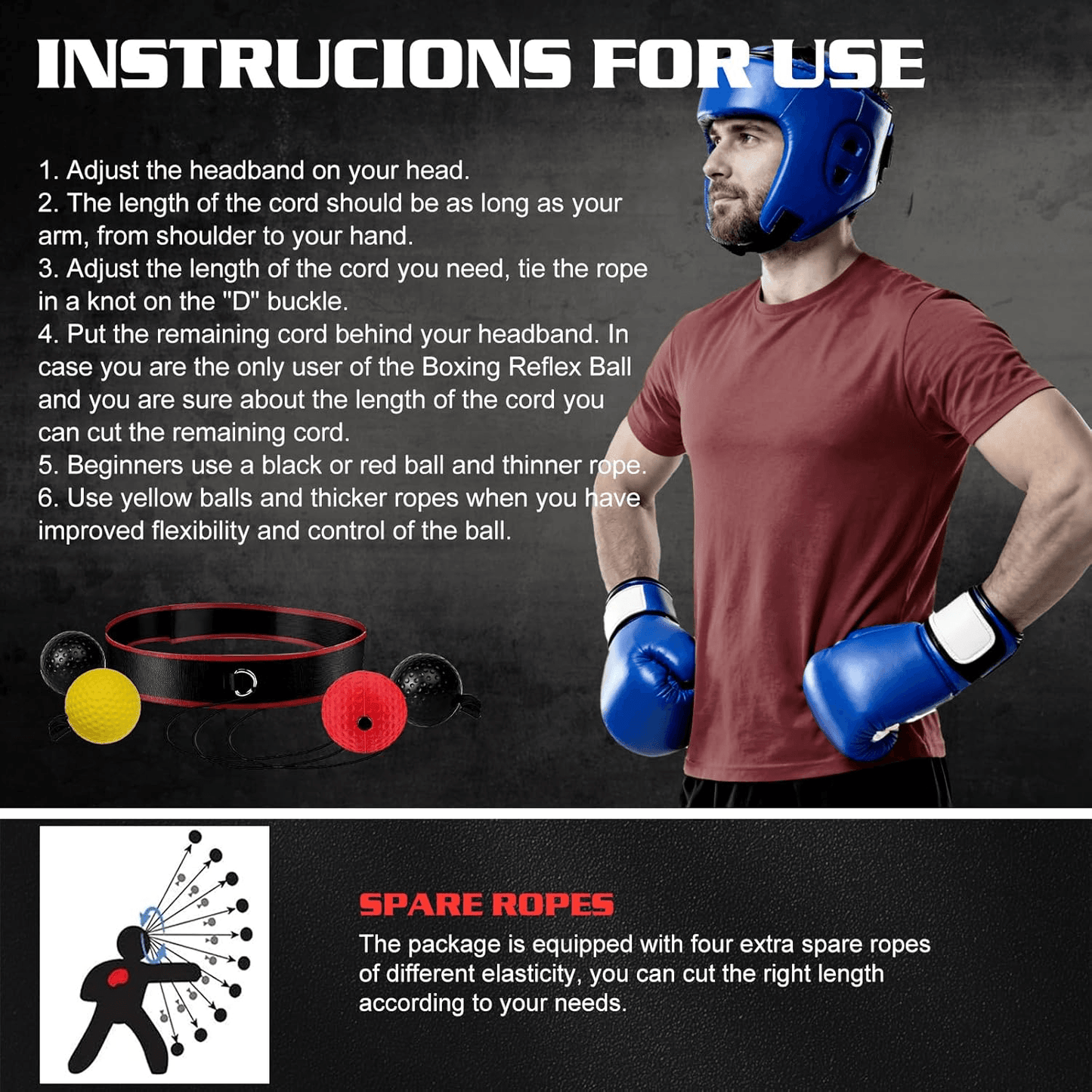 Boxing Reflex Ball Headband
