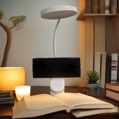USB Rechargeable Clip-On LED Desk Lamp, 3 Color Temperatures & Dimmable Reading Light for Study Office Bedroom