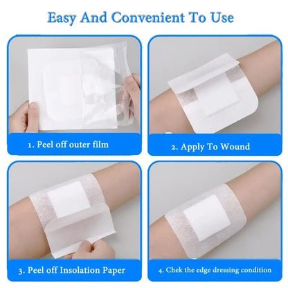 10pcs Sterile Waterproof Breathable Dressings – High-Absorption Adhesive Plasters
