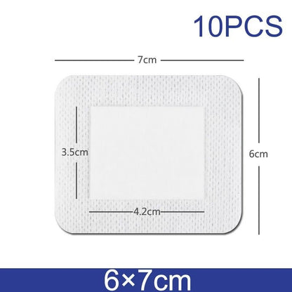 10pcs Sterile Waterproof Breathable Dressings – High-Absorption Adhesive Plasters