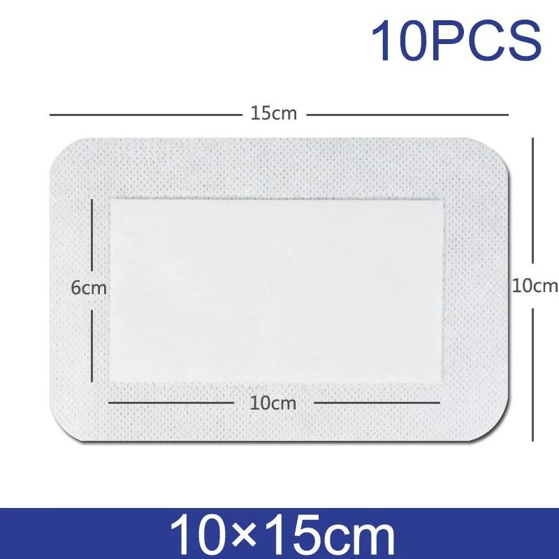 10pcs Sterile Waterproof Breathable Dressings – High-Absorption Adhesive Plasters
