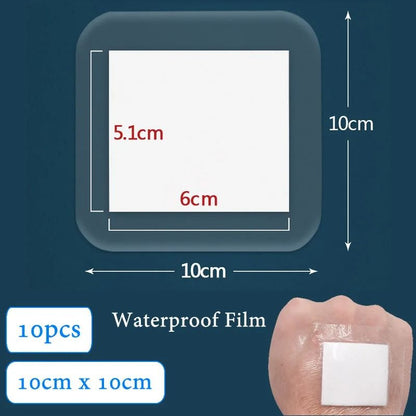10pcs Sterile Waterproof Breathable Dressings – High-Absorption Adhesive Plasters