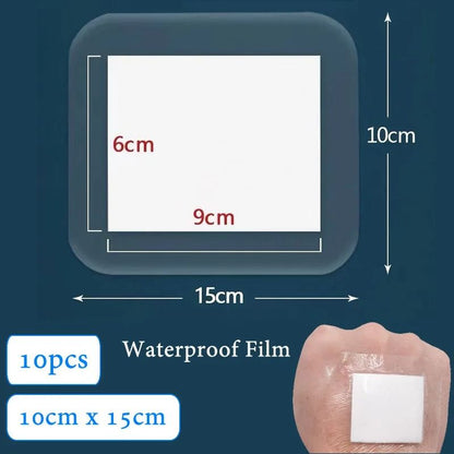10pcs Sterile Waterproof Breathable Dressings – High-Absorption Adhesive Plasters