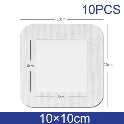 10pcs Sterile Waterproof Breathable Dressings – High-Absorption Adhesive Plasters