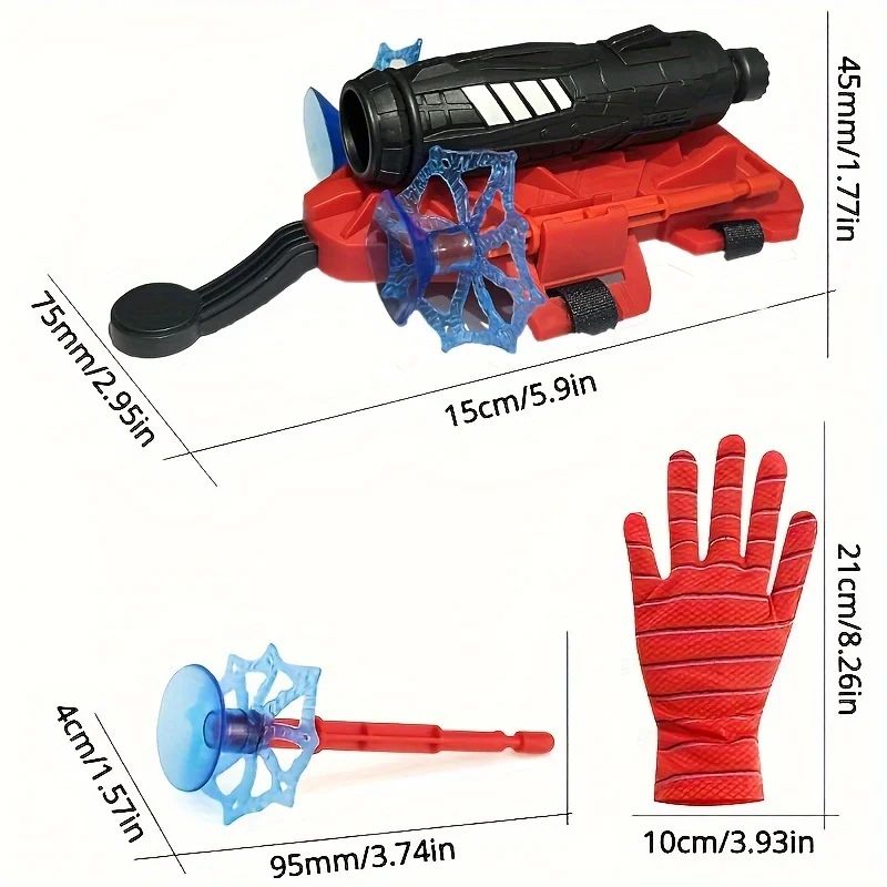 Red & Blue Spider Web Shooter Glove Wrist web shooter toy for Superhero Cosplay, Parties & Gifts