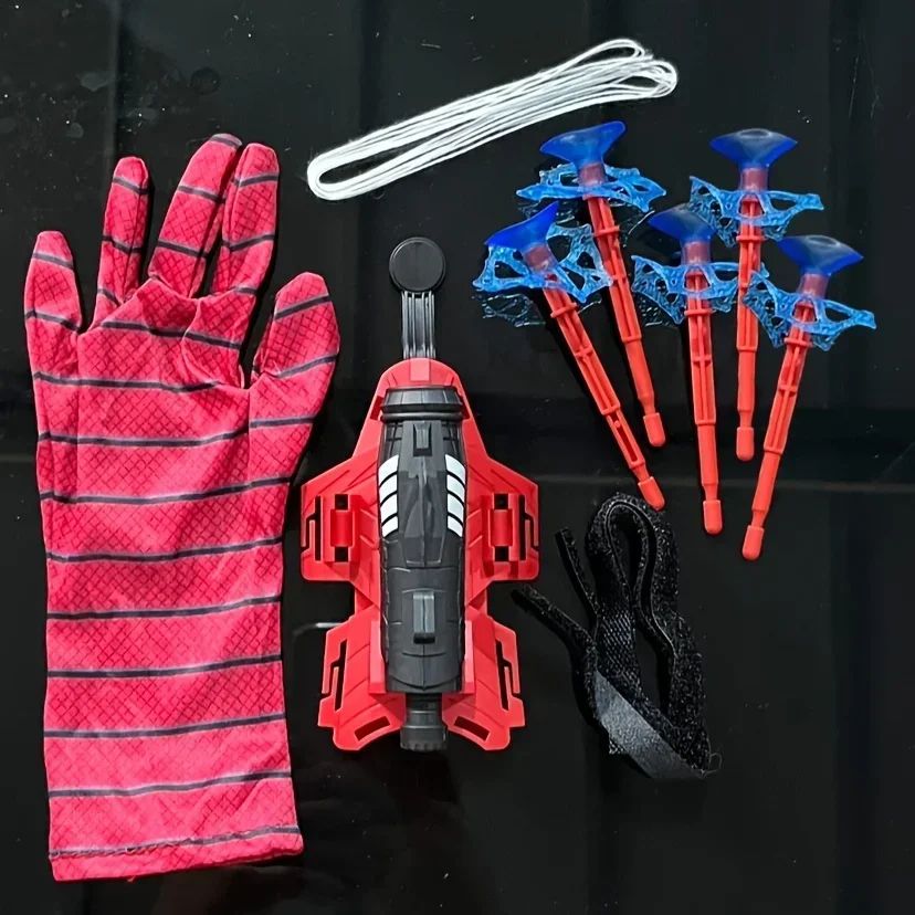 Red & Blue Spider Web Shooter Glove Wrist web shooter toy for Superhero Cosplay, Parties & Gifts