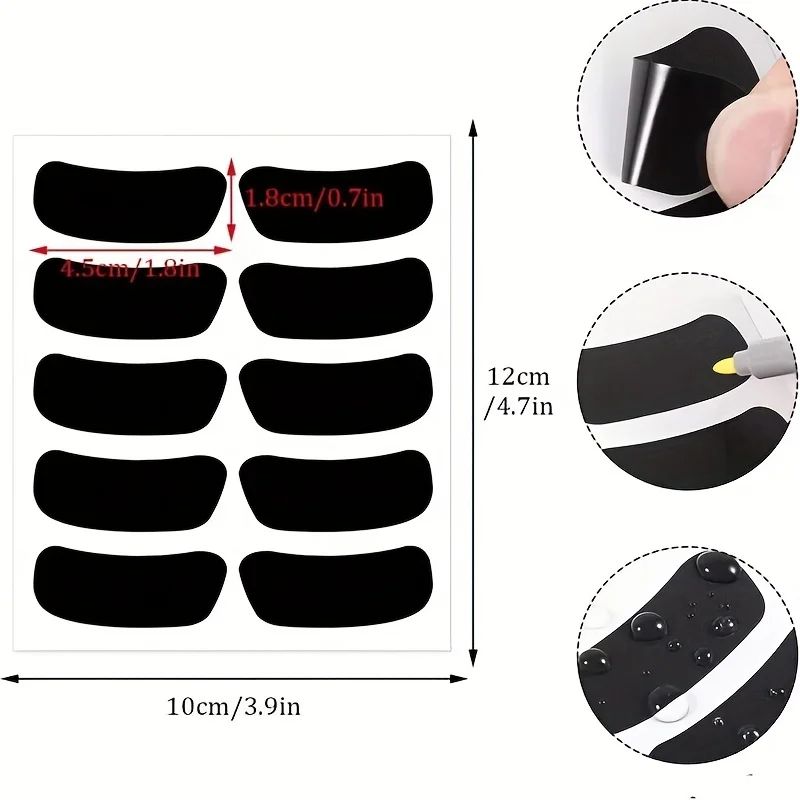 Waterproof Eye Black Stickers for Game Day Self-Adhesive Sports Face Strips (Erasable)