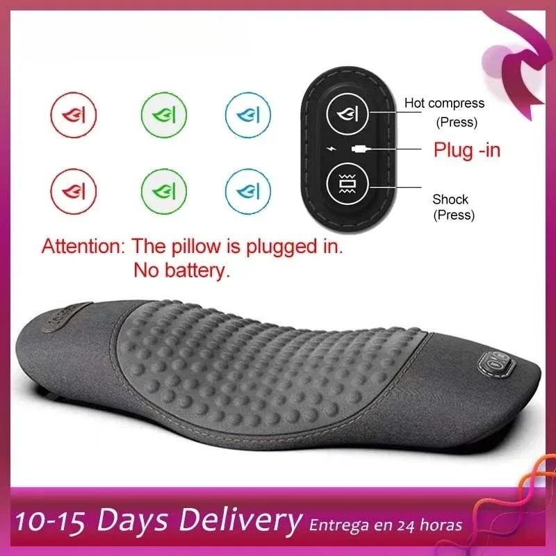 Electric Heated Waist & Lumbar Massager – Advanced Vibration & Heat Relief Pillow