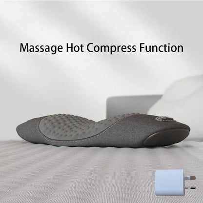 Electric Heated Waist & Lumbar Massager – Advanced Vibration & Heat Relief Pillow