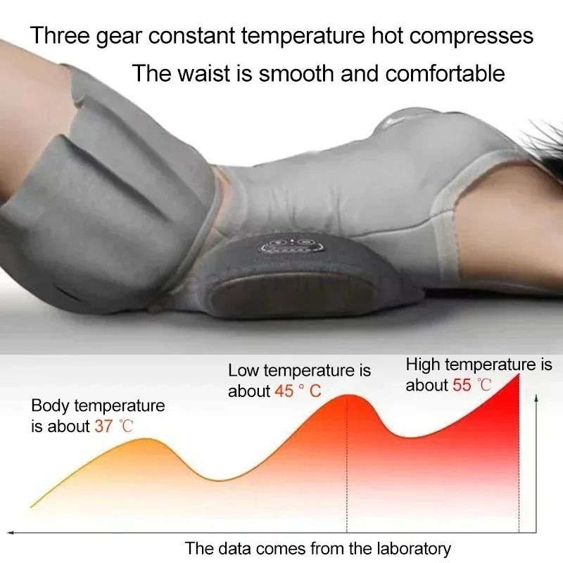 Electric Heated Waist & Lumbar Massager – Advanced Vibration & Heat Relief Pillow