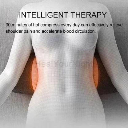 Electric Heated Waist & Lumbar Massager – Advanced Vibration & Heat Relief Pillow