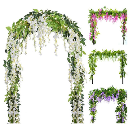 70.8-Inch Artificial Wisteria Garland Vine for Wedding Arches, Gardens, and Hanging Decor