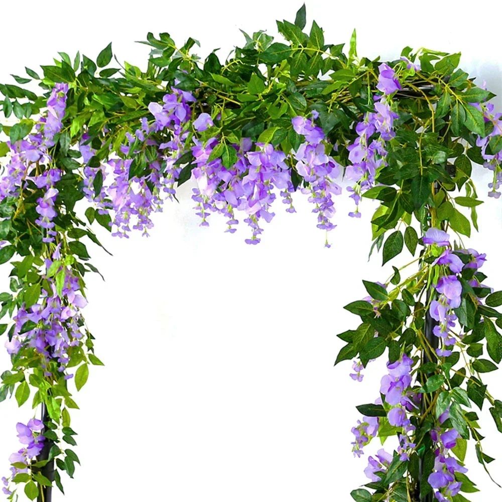 70.8-Inch Artificial Wisteria Garland Vine for Wedding Arches, Gardens, and Hanging Decor