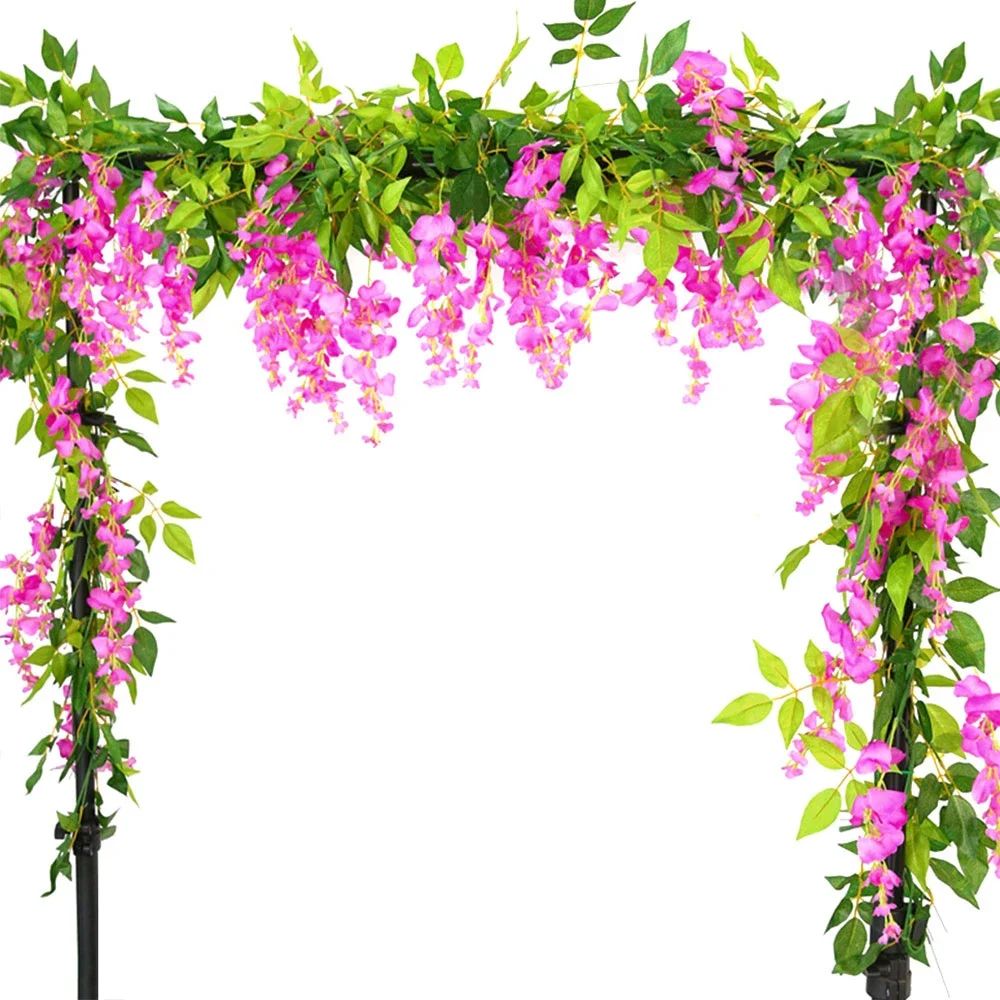 70.8-Inch Artificial Wisteria Garland Vine for Wedding Arches, Gardens, and Hanging Decor