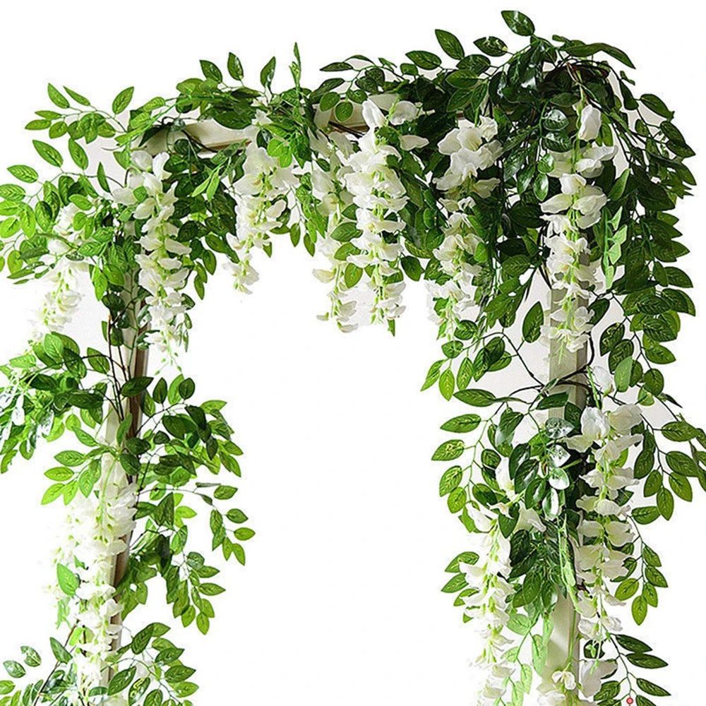 70.8-Inch Artificial Wisteria Garland Vine for Wedding Arches, Gardens, and Hanging Decor