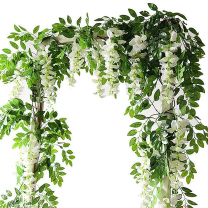 70.8-Inch Artificial Wisteria Garland Vine for Wedding Arches, Gardens, and Hanging Decor