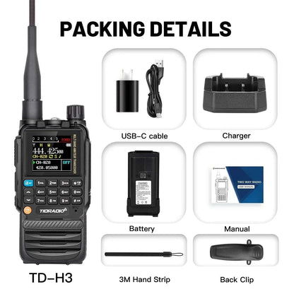TIDRADIO TD-H3 Wireless Programming Radio with Dual PTT and USB-C Charging